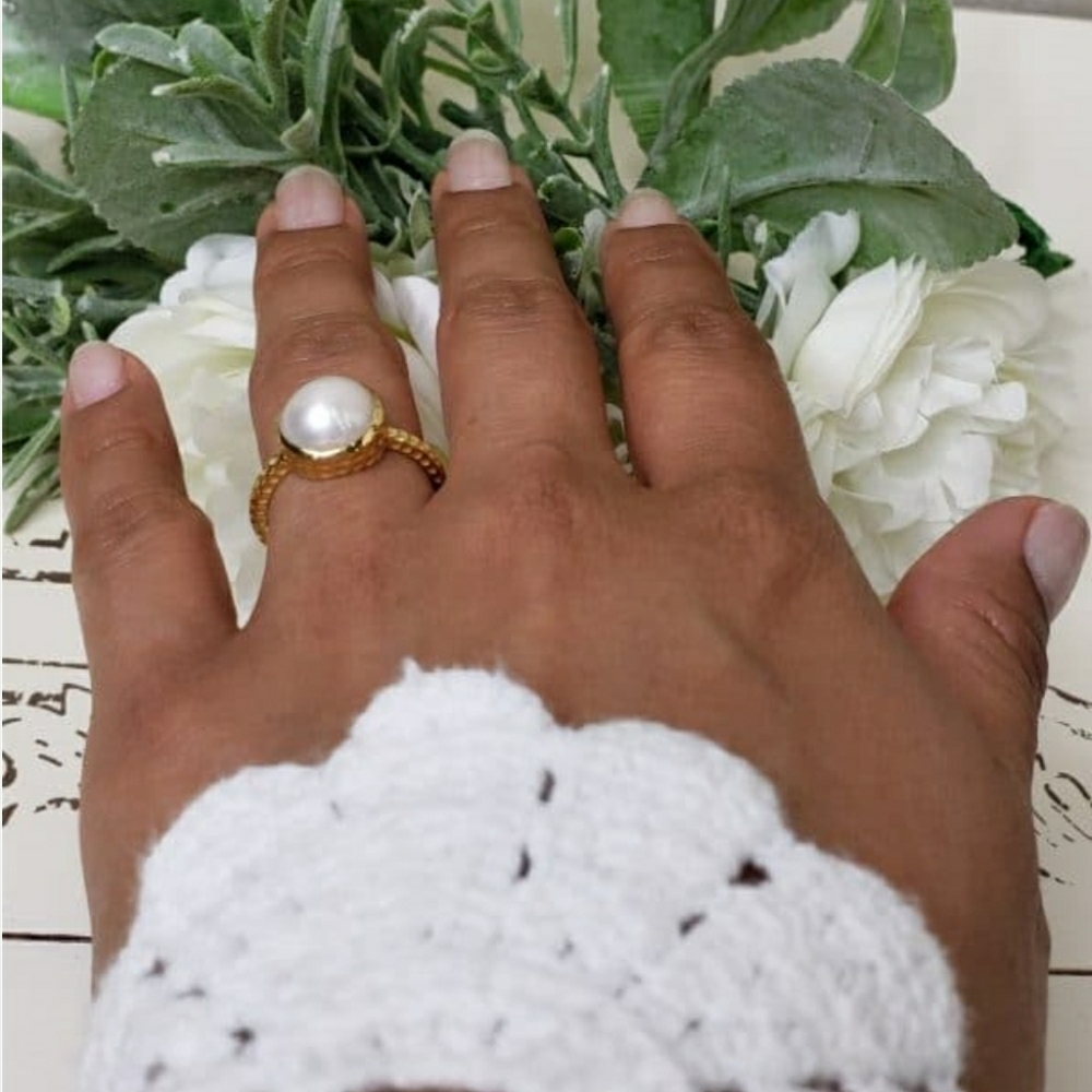 🥰 AMBER PEARL RING - Picture 4 of 5